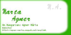 marta agner business card